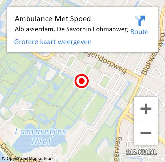 Locatie op kaart van de 112 melding: Ambulance Met Spoed Naar Alblasserdam, De Savornin Lohmanweg op 2 januari 2024 06:39
