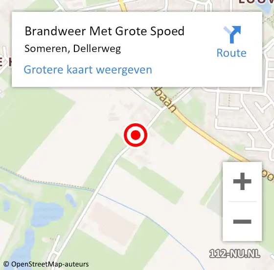 Locatie op kaart van de 112 melding: Brandweer Met Grote Spoed Naar Someren, Dellerweg op 2 januari 2024 07:45