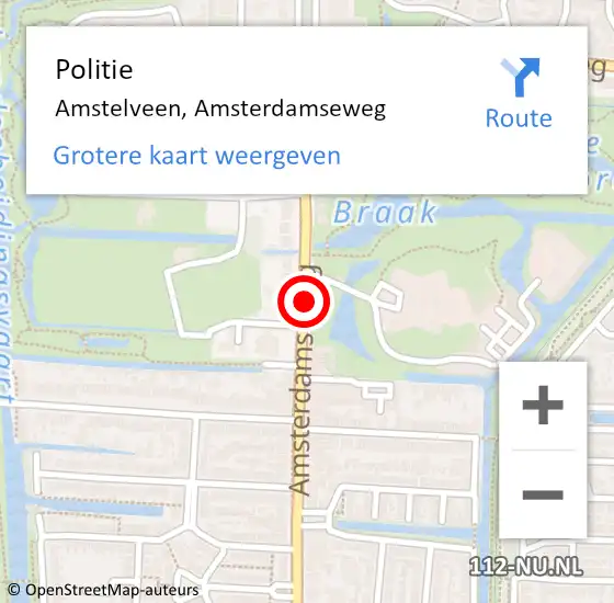 Locatie op kaart van de 112 melding: Politie Amstelveen, Amsterdamseweg op 20 september 2014 16:51