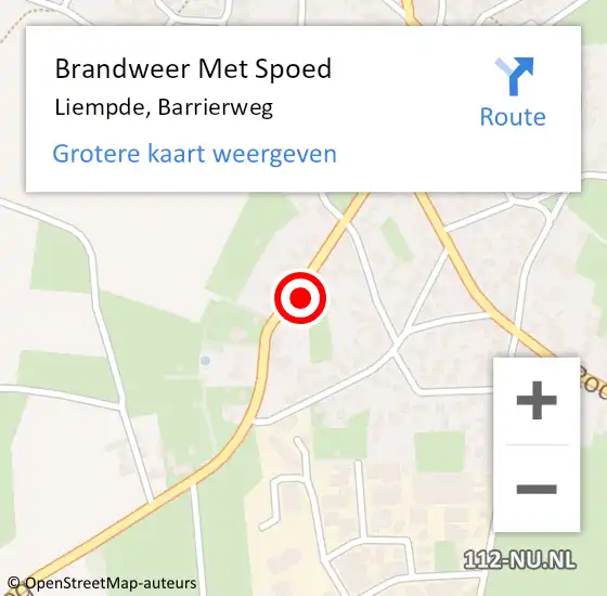 Locatie op kaart van de 112 melding: Brandweer Met Spoed Naar Liempde, Barrierweg op 2 januari 2024 08:05