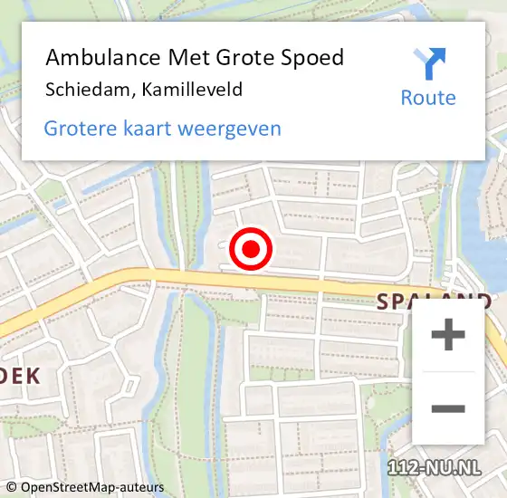 Locatie op kaart van de 112 melding: Ambulance Met Grote Spoed Naar Schiedam, Kamilleveld op 2 januari 2024 08:19