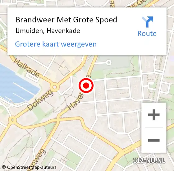 Locatie op kaart van de 112 melding: Brandweer Met Grote Spoed Naar IJmuiden, Havenkade op 2 januari 2024 08:30