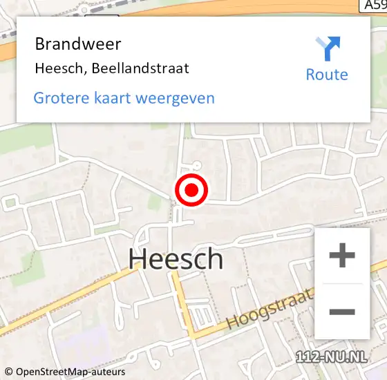 Locatie op kaart van de 112 melding: Brandweer Heesch, Beellandstraat op 20 september 2014 16:56