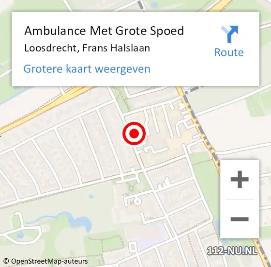 Locatie op kaart van de 112 melding: Ambulance Met Grote Spoed Naar Loosdrecht, Frans Halslaan op 20 september 2014 16:56