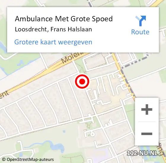 Locatie op kaart van de 112 melding: Ambulance Met Grote Spoed Naar Loosdrecht, Frans Halslaan op 20 september 2014 17:00