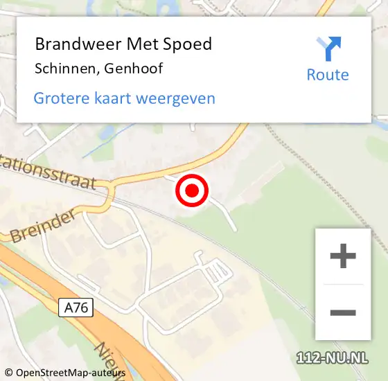 Locatie op kaart van de 112 melding: Brandweer Met Spoed Naar Schinnen, Genhoof op 2 januari 2024 09:27