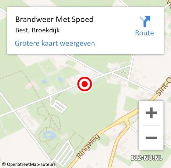 Locatie op kaart van de 112 melding: Brandweer Met Spoed Naar Best, Broekdijk op 2 januari 2024 09:46