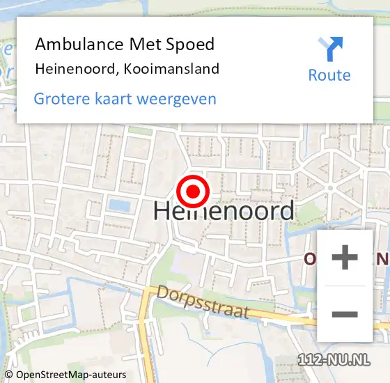 Locatie op kaart van de 112 melding: Ambulance Met Spoed Naar Heinenoord, Kooimansland op 2 januari 2024 09:47