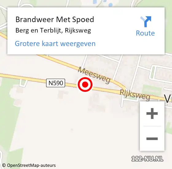 Locatie op kaart van de 112 melding: Brandweer Met Spoed Naar Berg en Terblijt, Rijksweg op 2 januari 2024 10:10