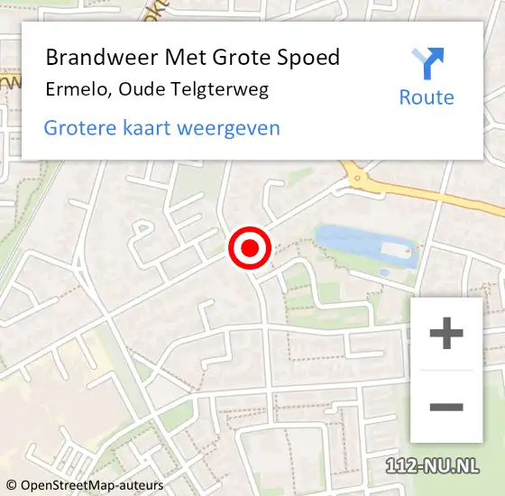 Locatie op kaart van de 112 melding: Brandweer Met Grote Spoed Naar Ermelo, Oude Telgterweg op 2 januari 2024 11:00