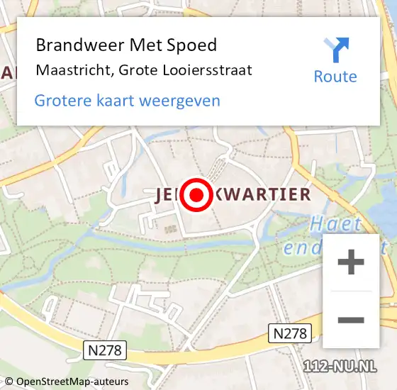 Locatie op kaart van de 112 melding: Brandweer Met Spoed Naar Maastricht, Grote Looiersstraat op 2 januari 2024 11:21