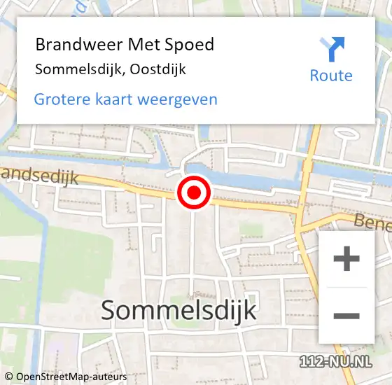Locatie op kaart van de 112 melding: Brandweer Met Spoed Naar Sommelsdijk, Oostdijk op 2 januari 2024 11:56