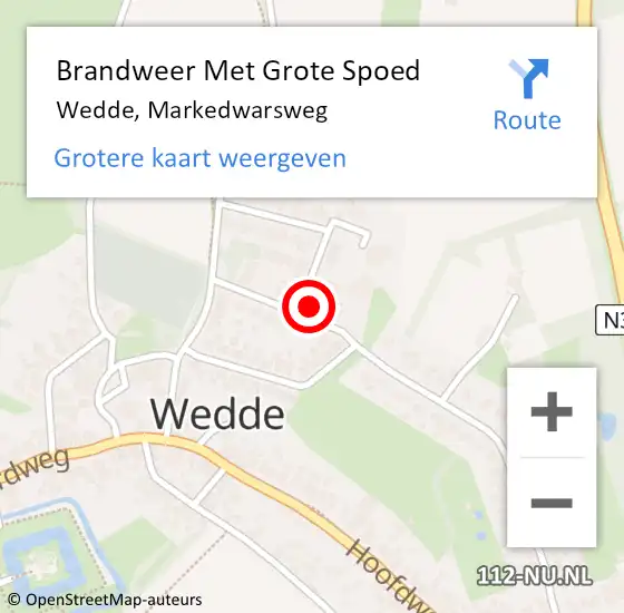 Locatie op kaart van de 112 melding: Brandweer Met Grote Spoed Naar Wedde, Markedwarsweg op 20 september 2014 17:30