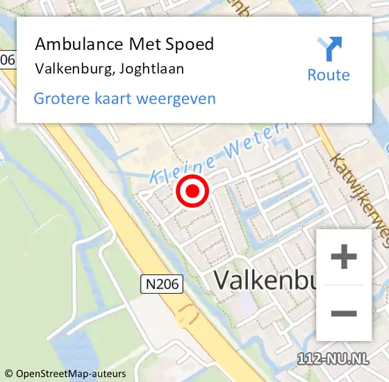 Locatie op kaart van de 112 melding: Ambulance Met Spoed Naar Valkenburg, Joghtlaan op 2 januari 2024 13:30