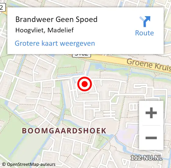 Locatie op kaart van de 112 melding: Brandweer Geen Spoed Naar Hoogvliet, Madelief op 2 januari 2024 13:40