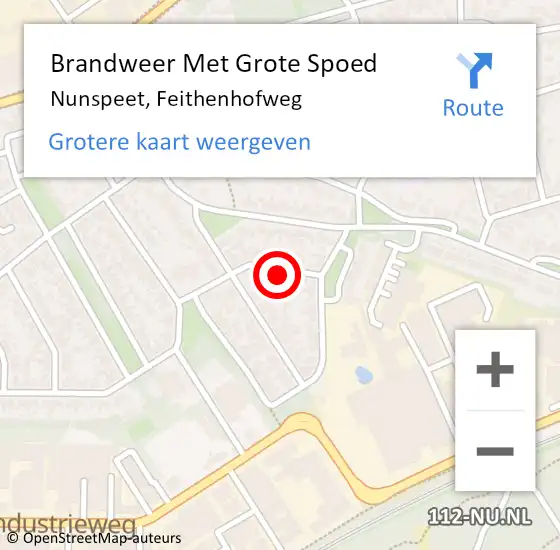 Locatie op kaart van de 112 melding: Brandweer Met Grote Spoed Naar Nunspeet, Feithenhofweg op 2 januari 2024 13:55