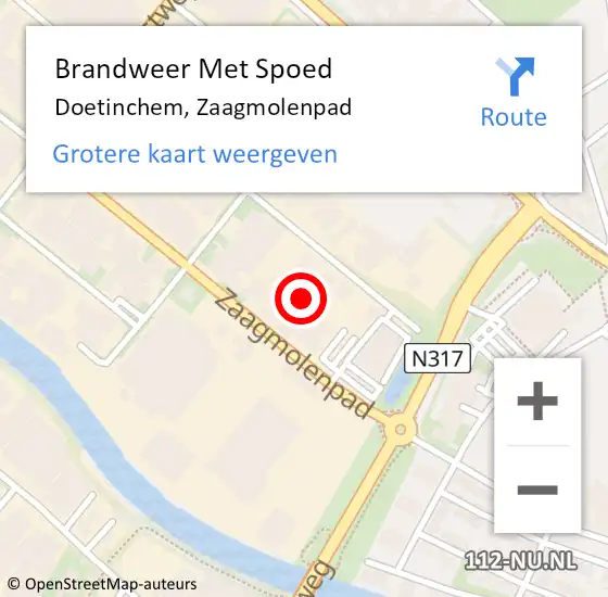 Locatie op kaart van de 112 melding: Brandweer Met Spoed Naar Doetinchem, Zaagmolenpad op 2 januari 2024 14:15