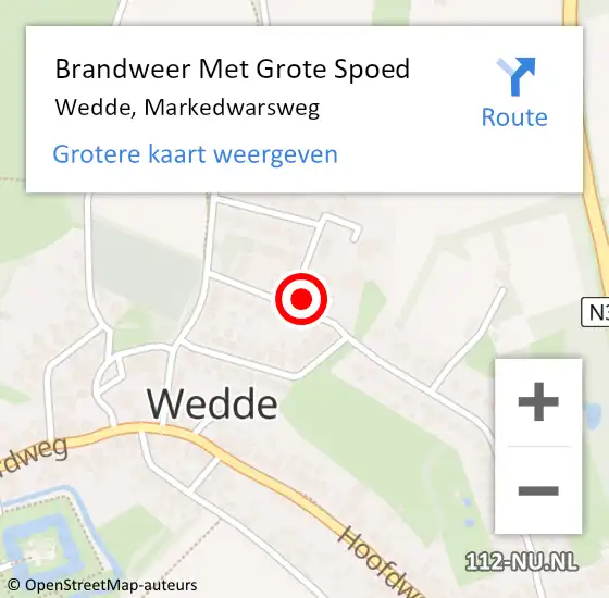 Locatie op kaart van de 112 melding: Brandweer Met Grote Spoed Naar Wedde, Markedwarsweg op 20 september 2014 17:47