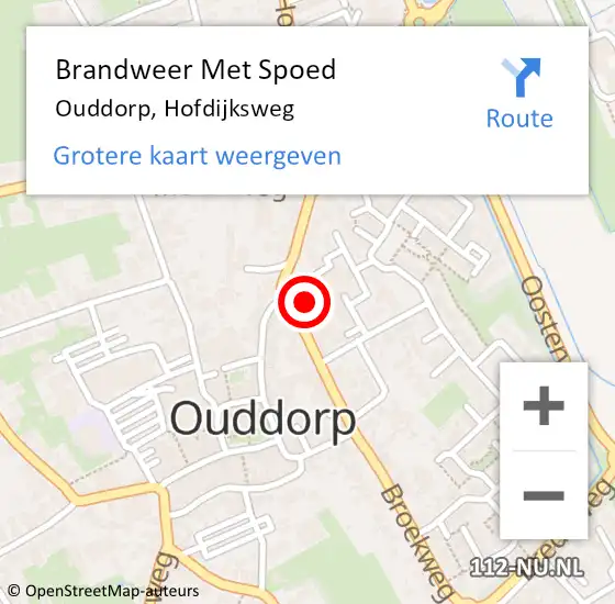 Locatie op kaart van de 112 melding: Brandweer Met Spoed Naar Ouddorp, Hofdijksweg op 2 januari 2024 16:05