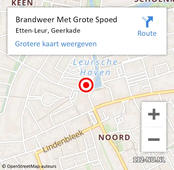 Locatie op kaart van de 112 melding: Brandweer Met Grote Spoed Naar Etten-Leur, Geerkade op 2 januari 2024 16:21