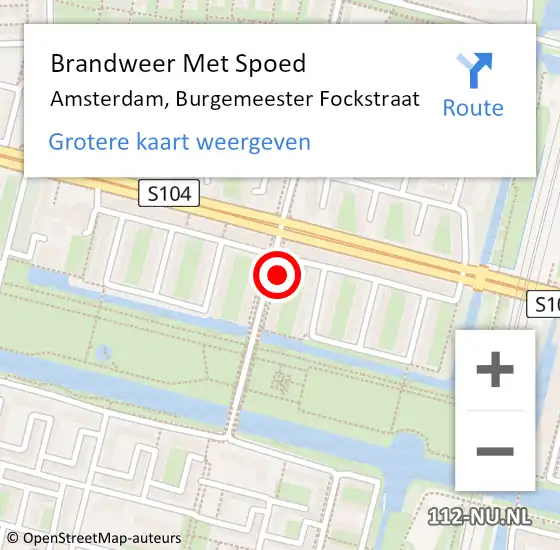 Locatie op kaart van de 112 melding: Brandweer Met Spoed Naar Amsterdam, Burgemeester Fockstraat op 2 januari 2024 16:22