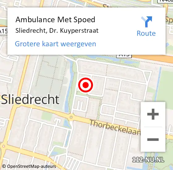 Locatie op kaart van de 112 melding: Ambulance Met Spoed Naar Sliedrecht, Dr. Kuyperstraat op 2 januari 2024 16:30