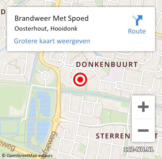 Locatie op kaart van de 112 melding: Brandweer Met Spoed Naar Oosterhout, Hooidonk op 2 januari 2024 16:35