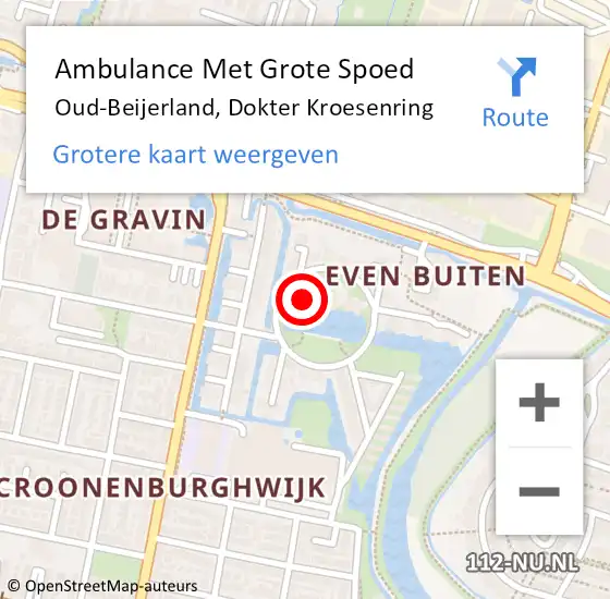 Locatie op kaart van de 112 melding: Ambulance Met Grote Spoed Naar Oud-Beijerland, Dokter Kroesenring op 2 januari 2024 16:39
