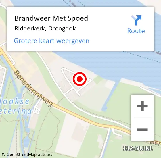 Locatie op kaart van de 112 melding: Brandweer Met Spoed Naar Ridderkerk, Droogdok op 2 januari 2024 17:05