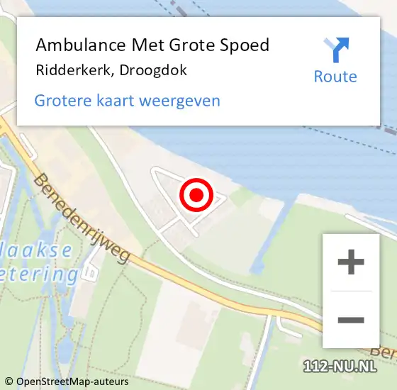 Locatie op kaart van de 112 melding: Ambulance Met Grote Spoed Naar Ridderkerk, Droogdok op 2 januari 2024 17:08