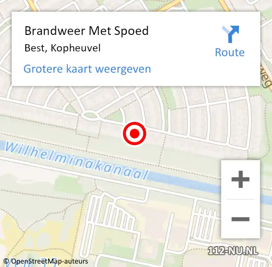 Locatie op kaart van de 112 melding: Brandweer Met Spoed Naar Best, Kopheuvel op 2 januari 2024 17:29