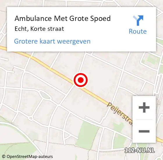 Locatie op kaart van de 112 melding: Ambulance Met Grote Spoed Naar Echt, Korte straat op 2 januari 2024 17:32