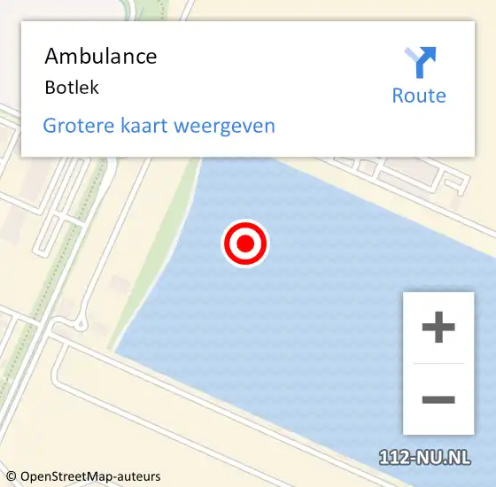 Locatie op kaart van de 112 melding: Ambulance Botlek op 2 januari 2024 17:37