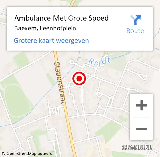 Locatie op kaart van de 112 melding: Ambulance Met Grote Spoed Naar Baexem, Leenhofplein op 2 januari 2024 17:53
