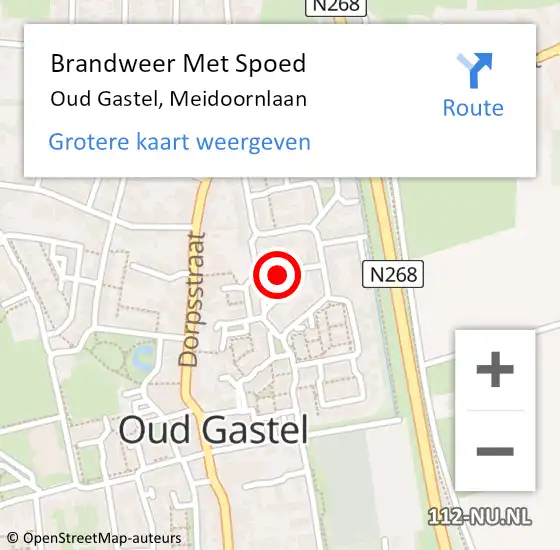 Locatie op kaart van de 112 melding: Brandweer Met Spoed Naar Oud Gastel, Meidoornlaan op 2 januari 2024 18:40