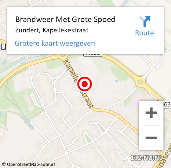 Locatie op kaart van de 112 melding: Brandweer Met Grote Spoed Naar Zundert, Kapellekestraat op 2 januari 2024 19:02