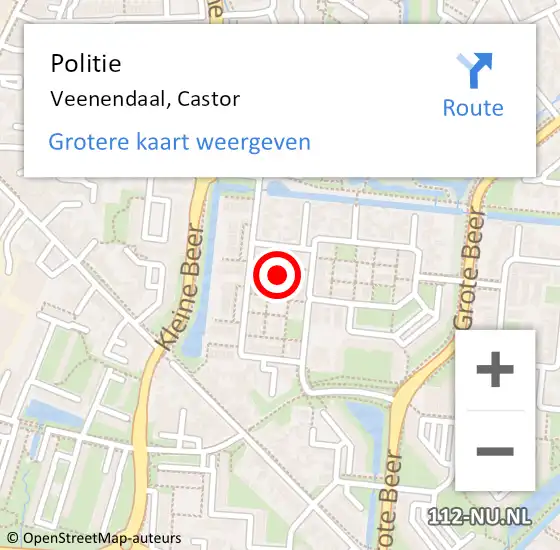 Locatie op kaart van de 112 melding: Politie Veenendaal, Castor op 2 januari 2024 19:06