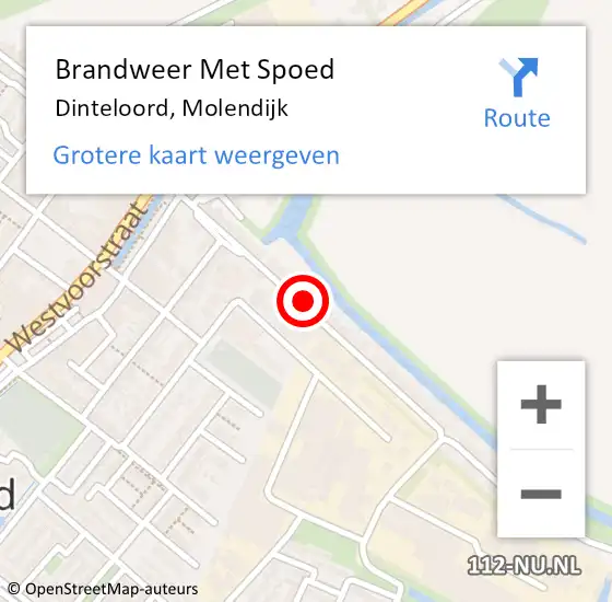 Locatie op kaart van de 112 melding: Brandweer Met Spoed Naar Dinteloord, Molendijk op 2 januari 2024 19:12