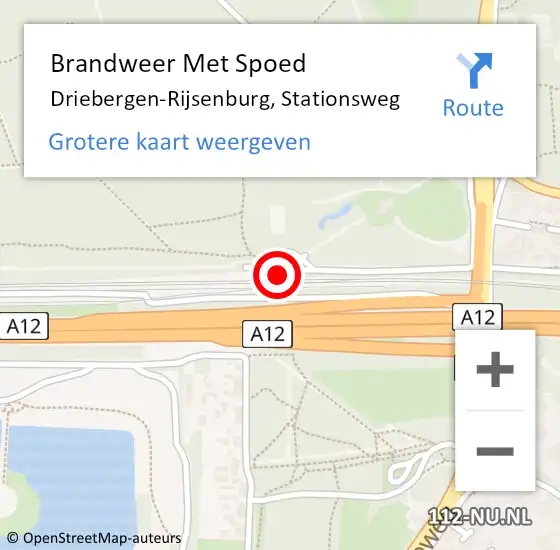 Locatie op kaart van de 112 melding: Brandweer Met Spoed Naar Driebergen-Rijsenburg, Stationsweg op 2 januari 2024 19:50