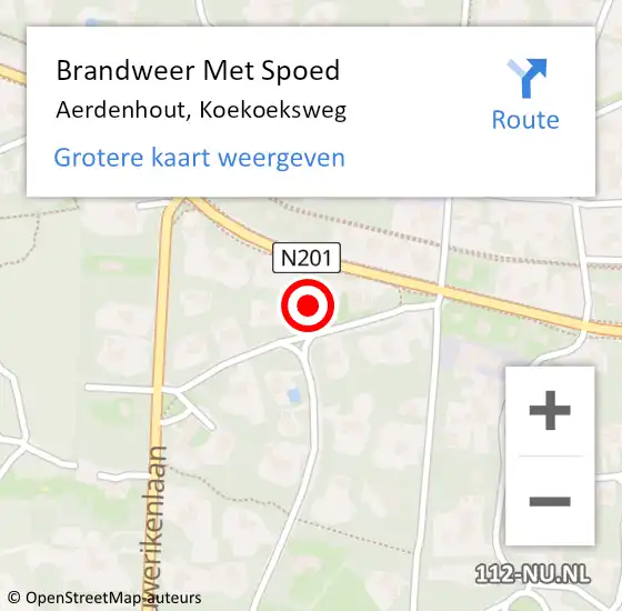 Locatie op kaart van de 112 melding: Brandweer Met Spoed Naar Aerdenhout, Koekoeksweg op 2 januari 2024 20:03