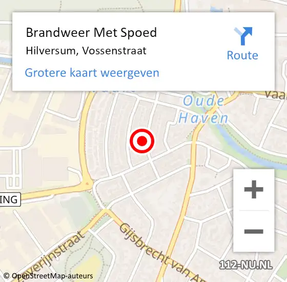 Locatie op kaart van de 112 melding: Brandweer Met Spoed Naar Hilversum, Vossenstraat op 2 januari 2024 20:33