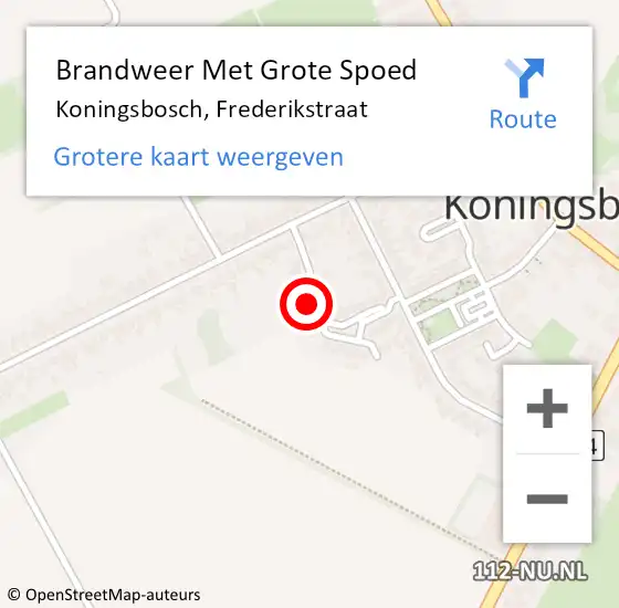 Locatie op kaart van de 112 melding: Brandweer Met Grote Spoed Naar Koningsbosch, Frederikstraat op 2 januari 2024 20:36