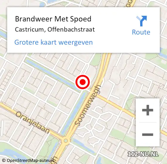 Locatie op kaart van de 112 melding: Brandweer Met Spoed Naar Castricum, Offenbachstraat op 2 januari 2024 20:37
