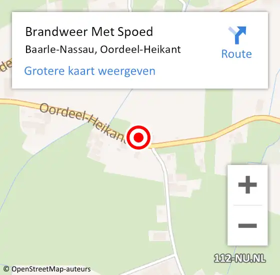 Locatie op kaart van de 112 melding: Brandweer Met Spoed Naar Baarle-Nassau, Oordeel-Heikant op 2 januari 2024 21:07