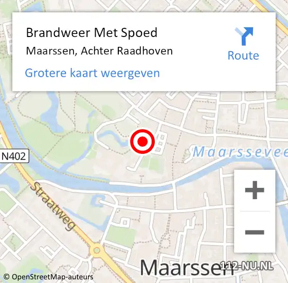 Locatie op kaart van de 112 melding: Brandweer Met Spoed Naar Maarssen, Achter Raadhoven op 2 januari 2024 21:11