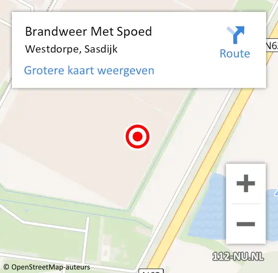 Locatie op kaart van de 112 melding: Brandweer Met Spoed Naar Westdorpe, Sasdijk op 2 januari 2024 21:17