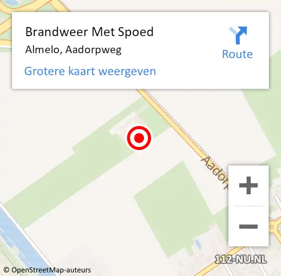 Locatie op kaart van de 112 melding: Brandweer Met Spoed Naar Almelo, Aadorpweg op 2 januari 2024 21:24