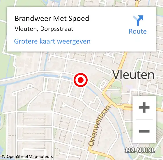 Locatie op kaart van de 112 melding: Brandweer Met Spoed Naar Vleuten, Dorpsstraat op 2 januari 2024 21:33
