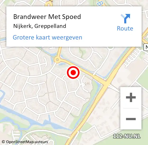 Locatie op kaart van de 112 melding: Brandweer Met Spoed Naar Nijkerk, Greppelland op 2 januari 2024 21:50