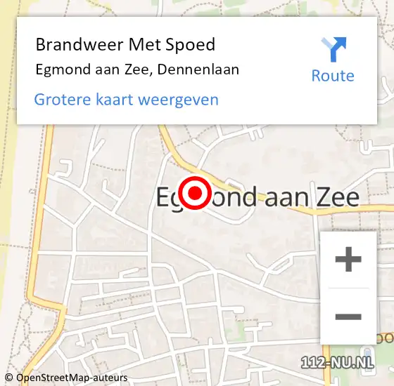 Locatie op kaart van de 112 melding: Brandweer Met Spoed Naar Egmond aan Zee, Dennenlaan op 2 januari 2024 22:09